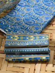 Blue Cotton Dress Material