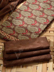 Brown  Cotton Dress Material