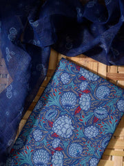 Blue Cotton Dress Material