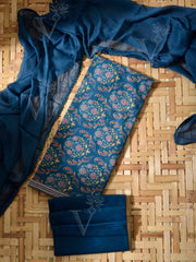 Blue Cotton Dress Material