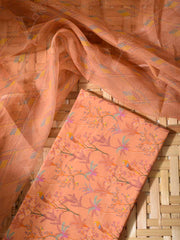 Peach Cotton Dress Material