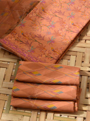 Peach Cotton Dress Material