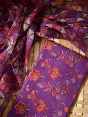 Violet Cotton Dress Material