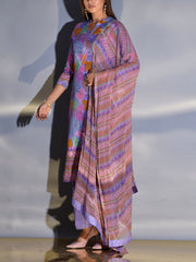 Soft Purple Vasansi Silk Floral Printed Suit Set