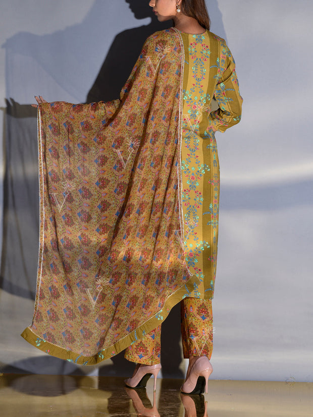 Green Vasansi Silk Printed Suit Set