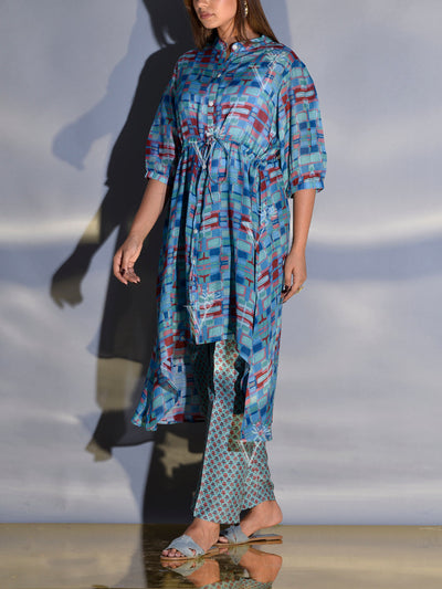 Blue Vasansi Silk Printed Co Ord Set