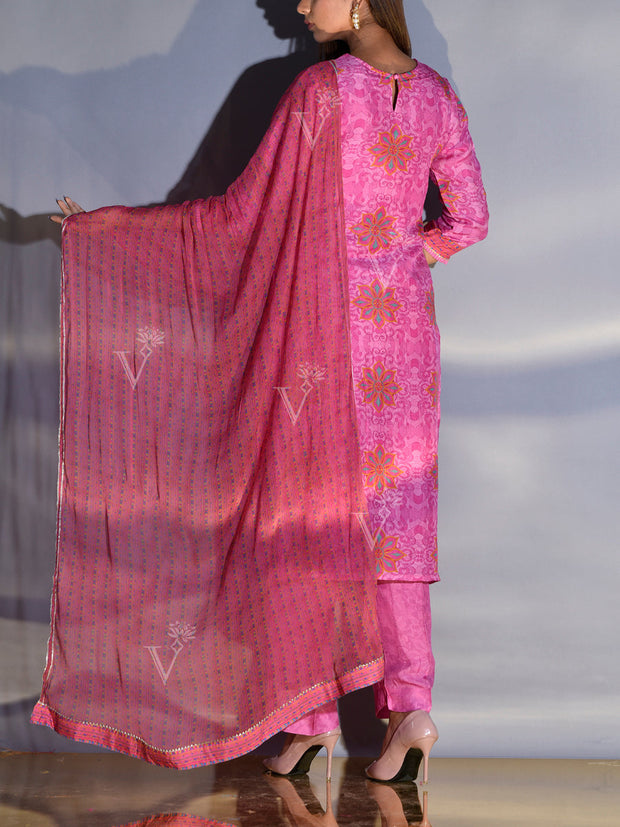 Pink Vasansi Silk Printed Co Ord Set