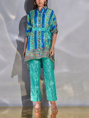 _label_New, DD28, MTO, U2, Suit Set , green, blue , printed , suit , kaftan set , kaftan
