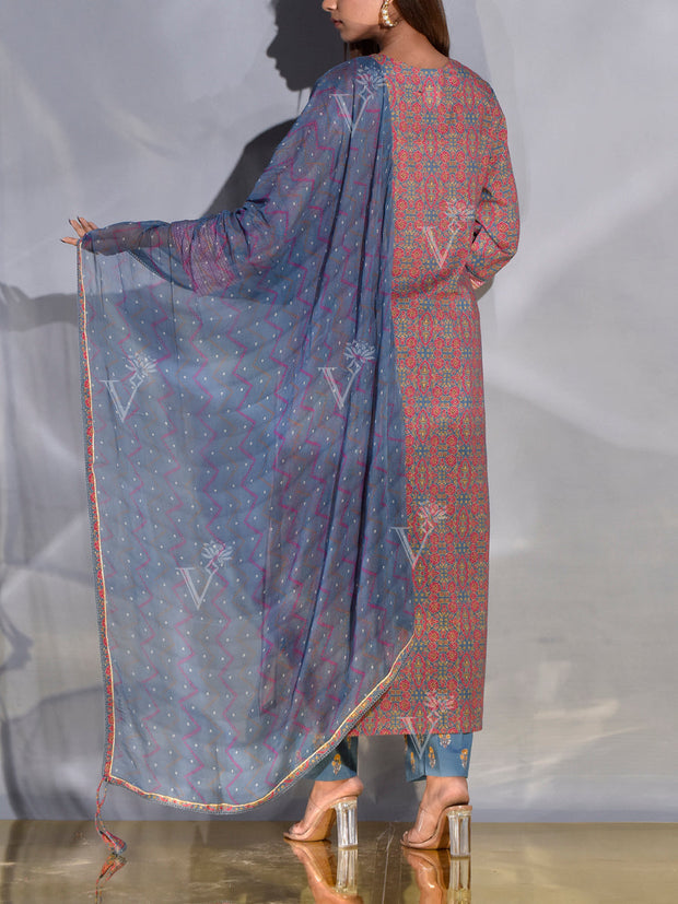 Cotton Dobby Printed Suit Set