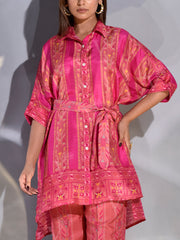 Pink Vasansi Silk Kaftan Set