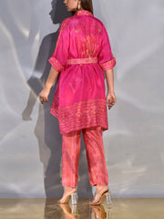 Pink Vasansi Silk Kaftan Set