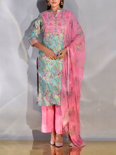 _label_New, DD28, MTO, U2, Pink ,Green ,Vasansi Silk Suit Set,suit set