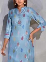 Baby Blue Vasansi Silk kurta