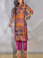 Multi Color Vasansi Silk Printed Kurta