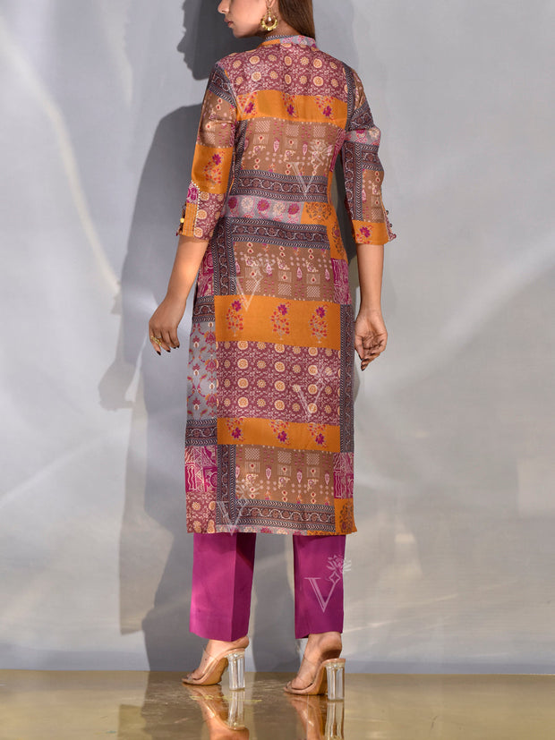 Multi Color Vasansi Silk Printed Kurta