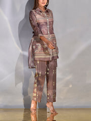 Brown Vasansi Silk Printed Co Ord Set