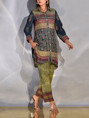 Blue Vasansi Silk Printed Co Ord Set