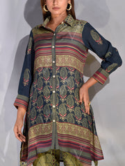 Blue Vasansi Silk Printed Co Ord Set