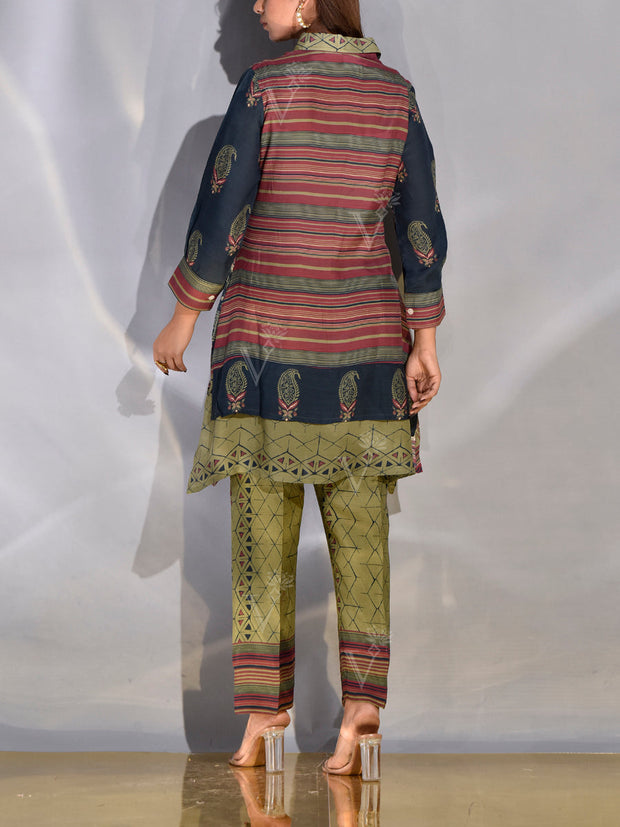 Blue Vasansi Silk Printed Co Ord Set