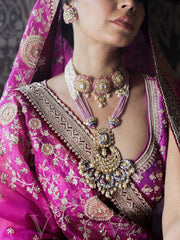 Purple Raw Silk Lehenga Set
