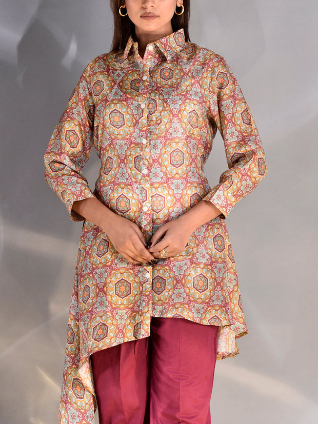 Multi-Color Vasansi Silk Printed Kurti