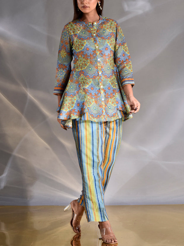 Multi-Color Vasansi Silk Co Ord Set