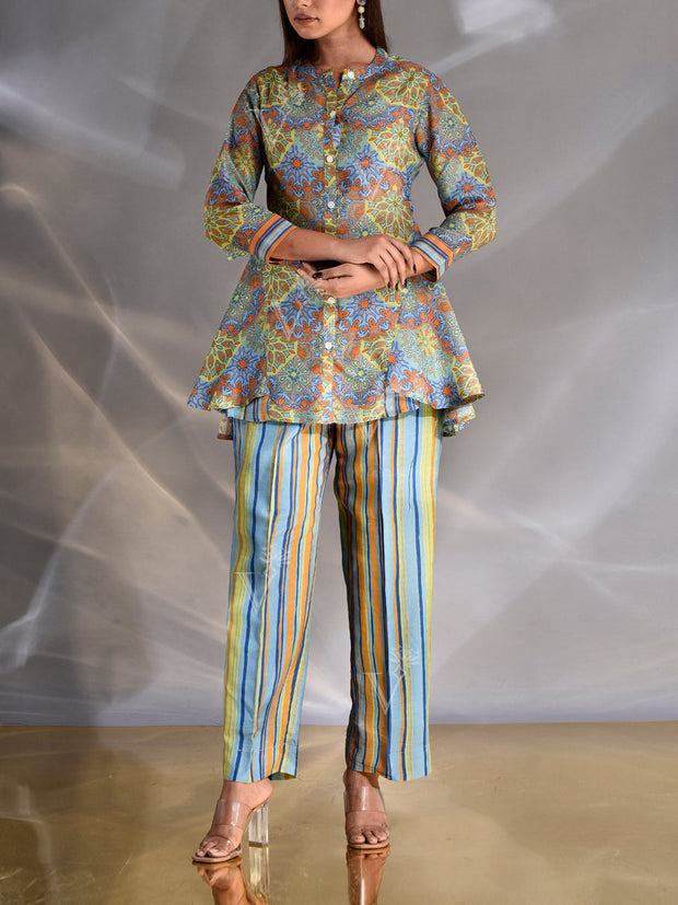 Multi-Color Vasansi Silk Co Ord Set