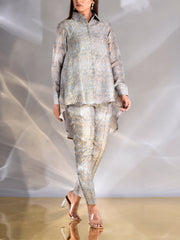 Grey Vasansi Silk Printed Co Ord Set