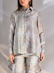 Grey Vasansi Silk Printed Co Ord Set