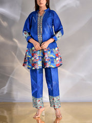 Blue Vasansi Silk Printed Co Ord Set