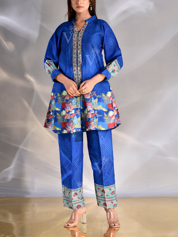 Blue Vasansi Silk Printed Co Ord Set