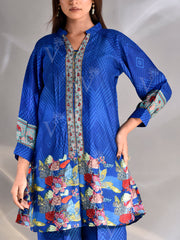 Blue Vasansi Silk Printed Co Ord Set