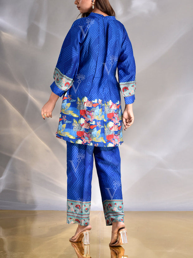 Blue Vasansi Silk Printed Co Ord Set
