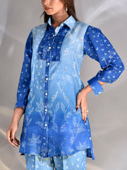 Blue Vasansi Silk Bandhani Co Ord Set