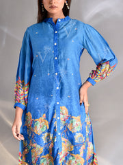 Blue Vasansi Silk Printed Co Ord Set