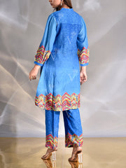 Blue Vasansi Silk Printed Co Ord Set