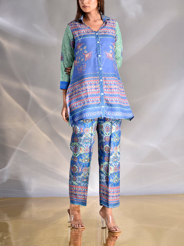 Blue Vasansi Silk Printed Semi-Formal Set