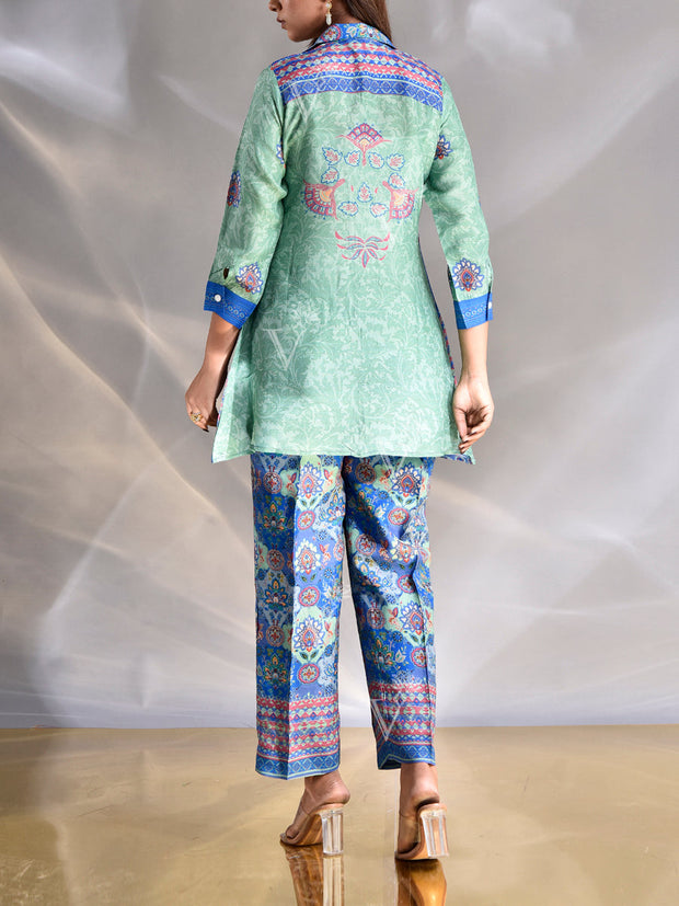 Blue Vasansi Silk Printed Semi-Formal Set