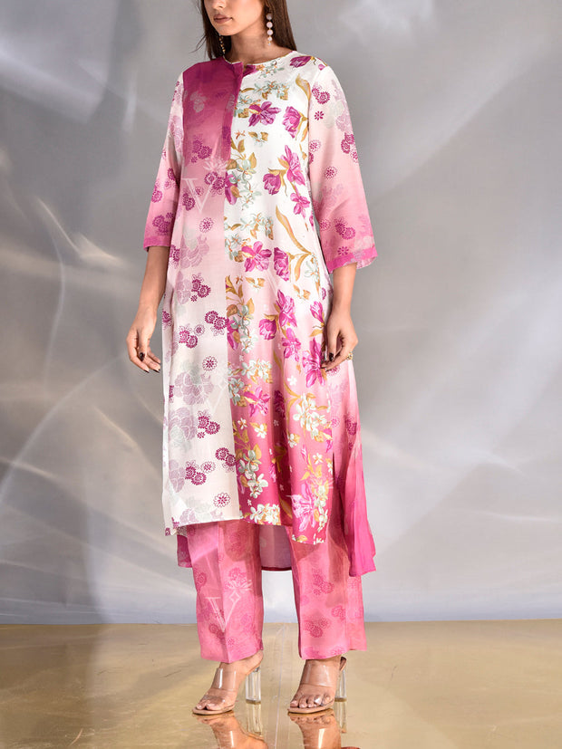 Pink Vasansi Silk Printed Co Ord Set