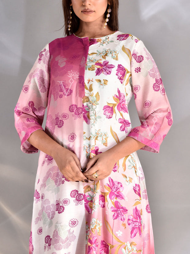 Pink Vasansi Silk Printed Co Ord Set