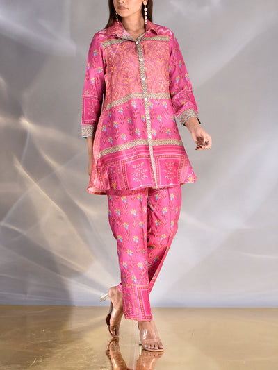 Pink Vasansi Silk Printed Co Ord Set