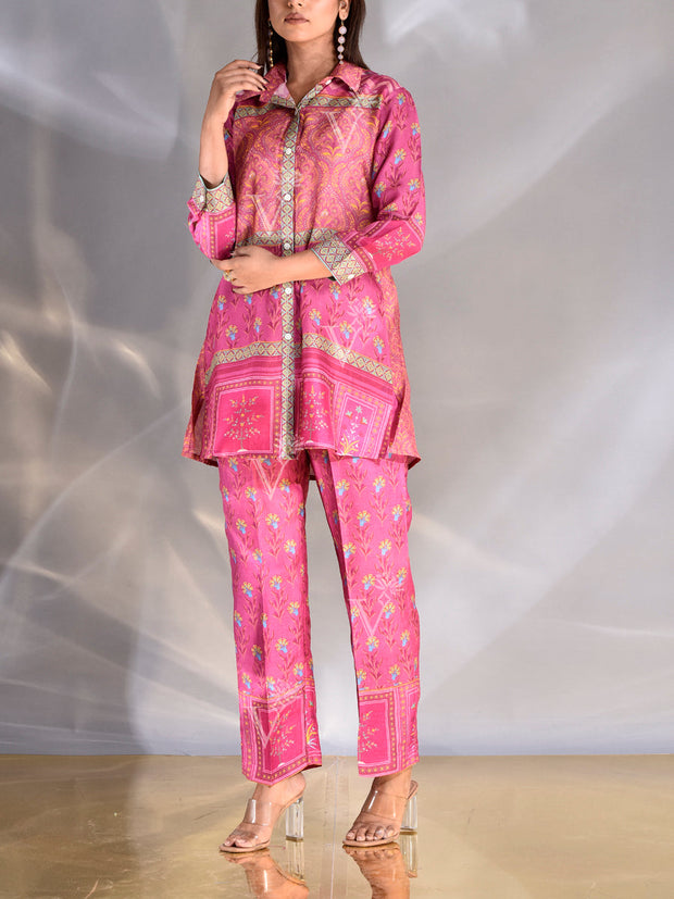 Pink Vasansi Silk Printed Co Ord Set