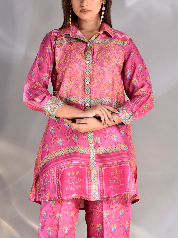 Pink Vasansi Silk Printed Co Ord Set