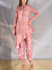 Brown Vasansi Silk Asymmetric Co Ord Set