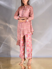 Brown Vasansi Silk Asymmetric Co Ord Set