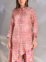 Brown Vasansi Silk Asymmetric Co Ord Set