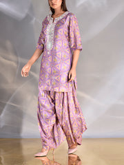 Purple Vasansi Silk Embroidered Kurta with Patiala Salwar