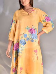 Mustard Vasansi Silk Printed Co Ord Set