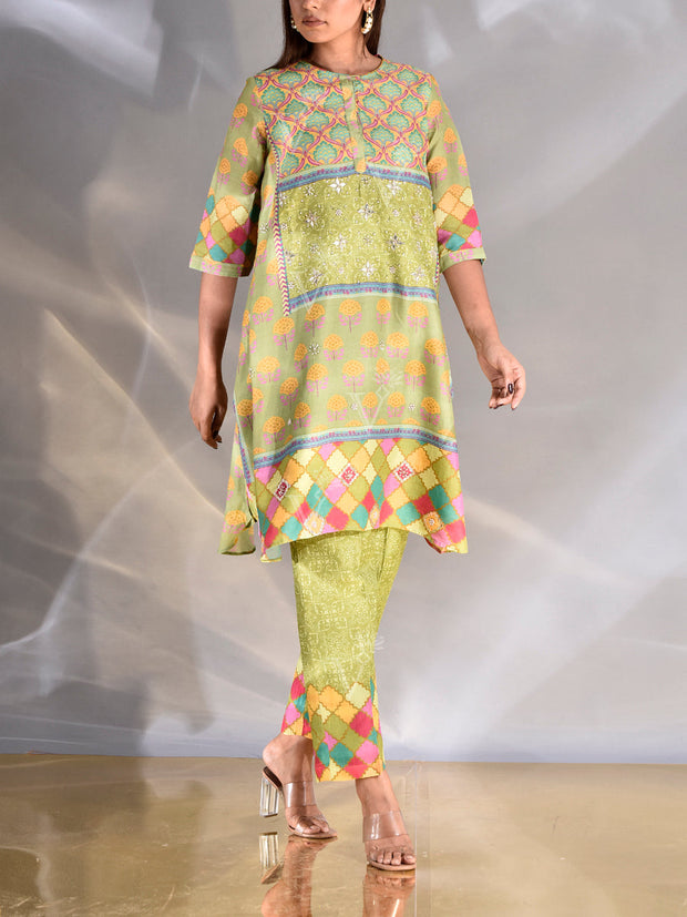 Green Vasansi Silk Co Ord Set