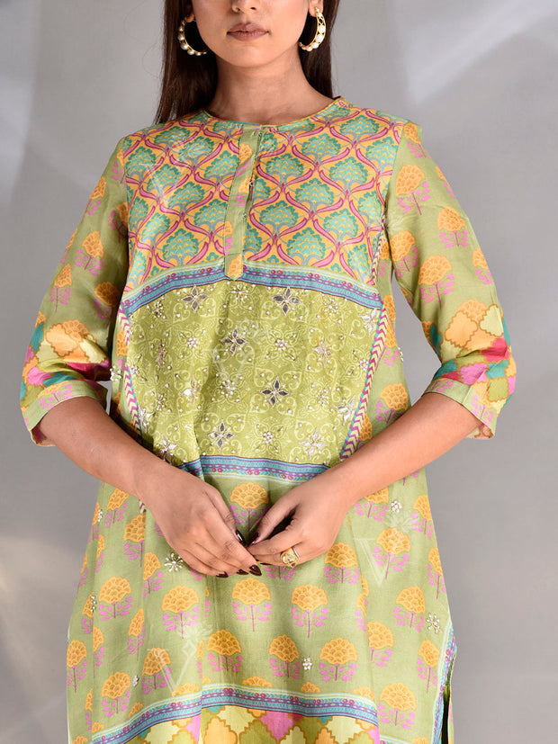 Green Vasansi Silk Co Ord Set